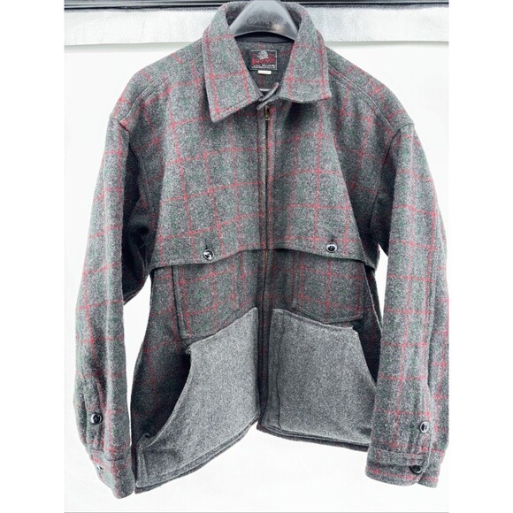 vintage JOHNSON WOOLEN MILLS wool coat 48R mackinaw MALONE hunting jacket 1960s - Picture 10 of 13